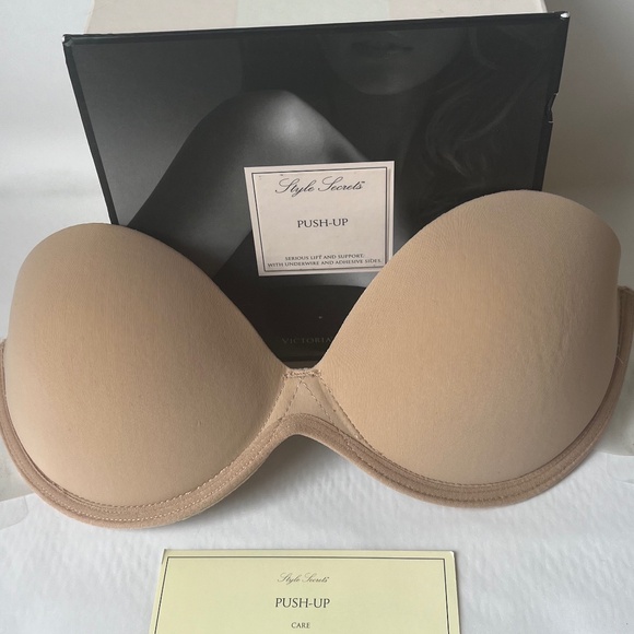 Victoria's Secret Push Up Adhesive Backless Bra Size B Solid Nude - Picture 2 of 9